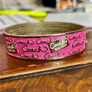 Coach Pink and Silver Logo Bangle